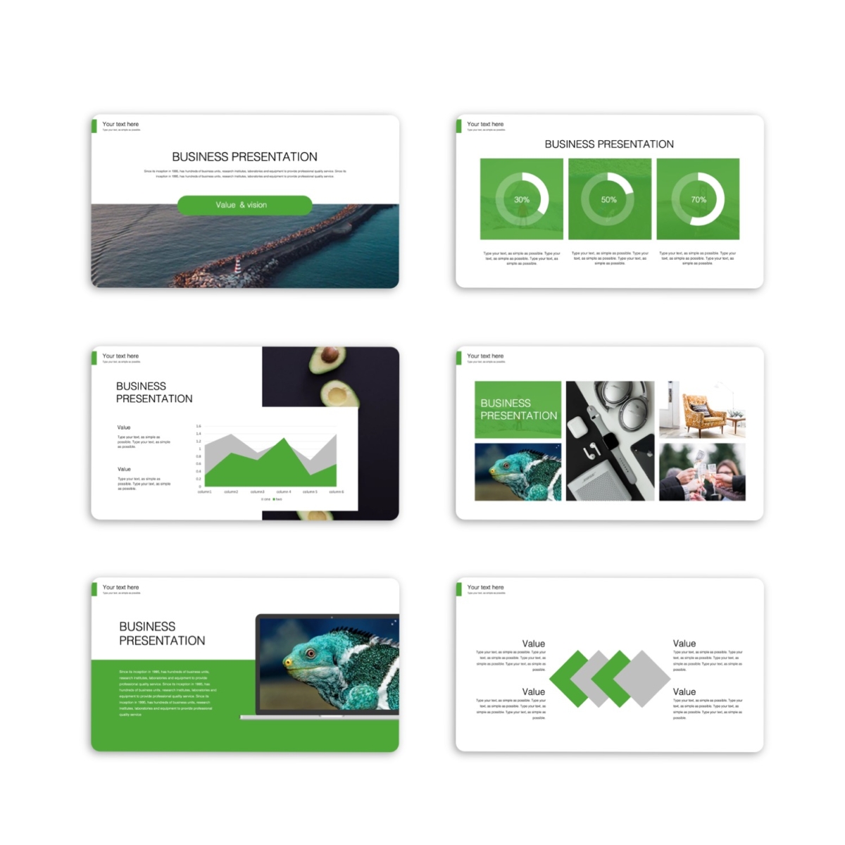 Green Clean Business Report Powerpoint