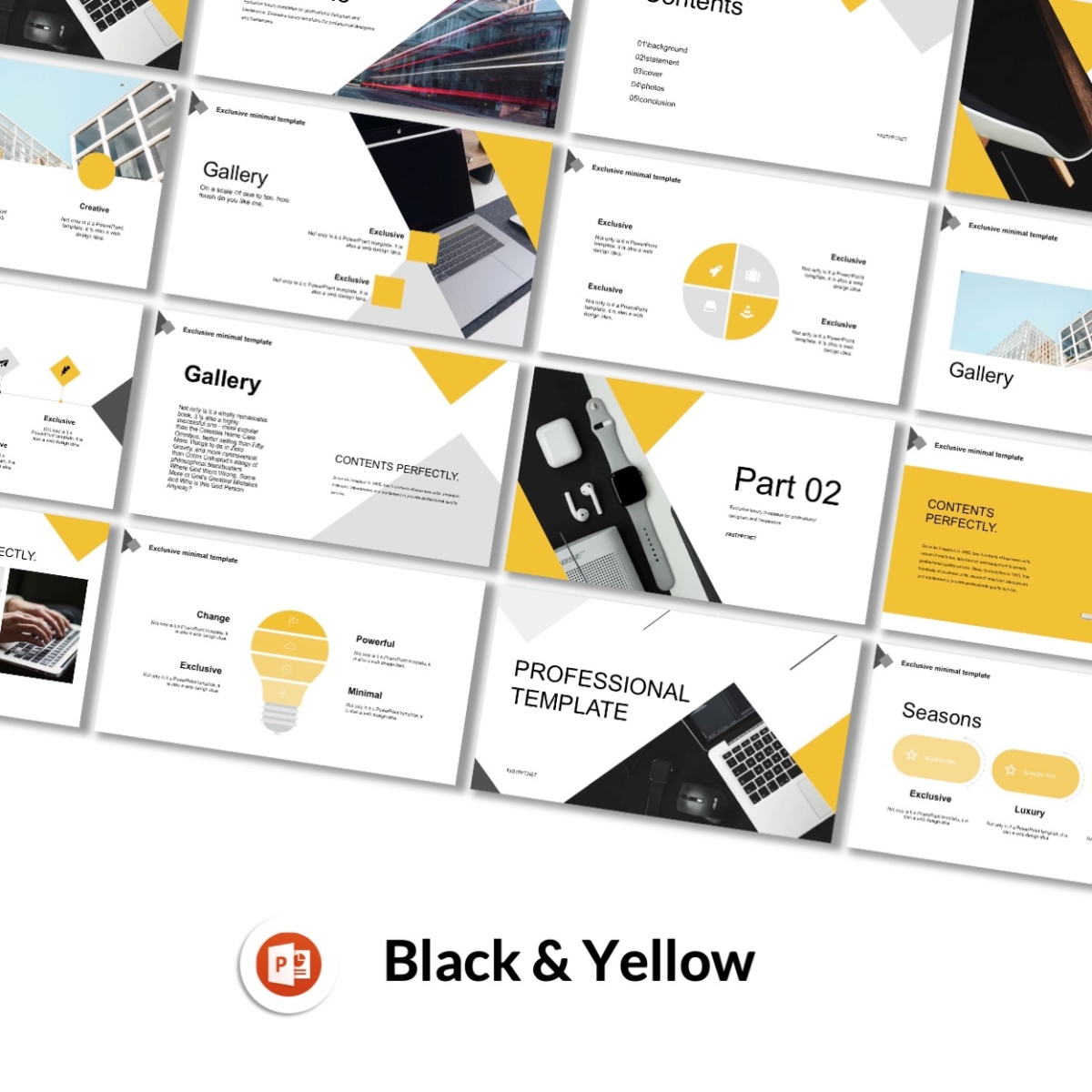 Black Yellow Business Presentation Template