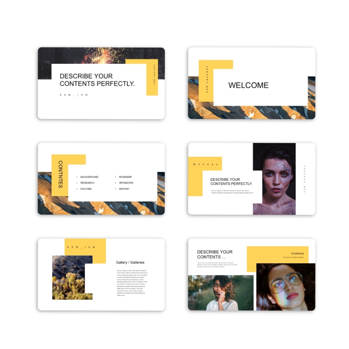 Clean Minimal Yellow Business Presentation Template