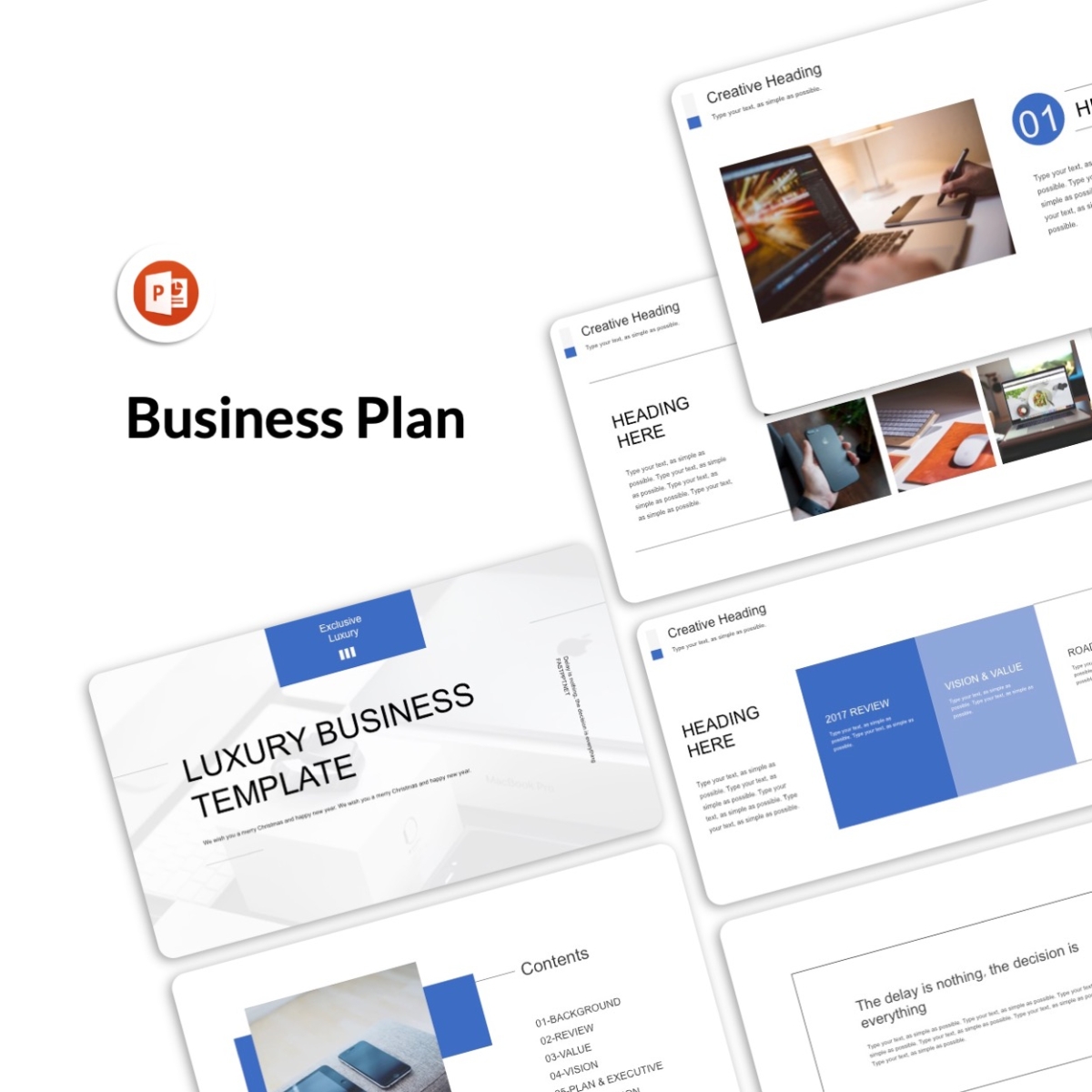 Business Plan Blue PowerPoint Template
