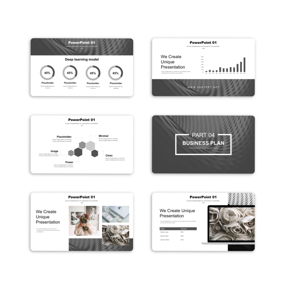 Google Slides-Black White Simple Business Report PowerPoint Template