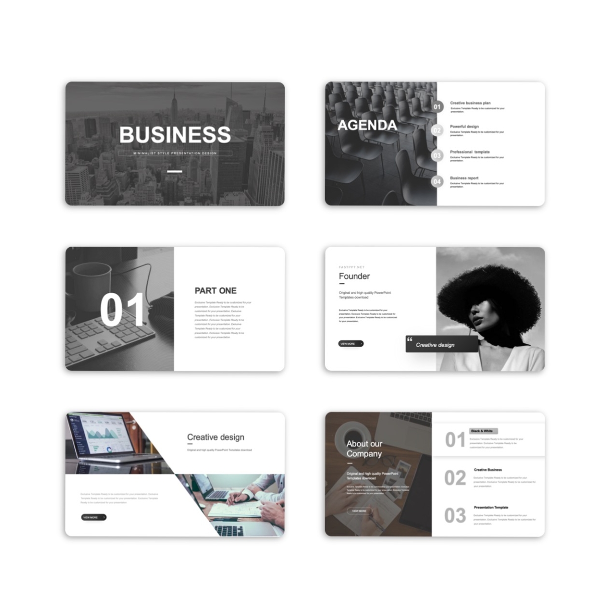 Google Slides-Black & White Useful Business Plan PowerPoint Template