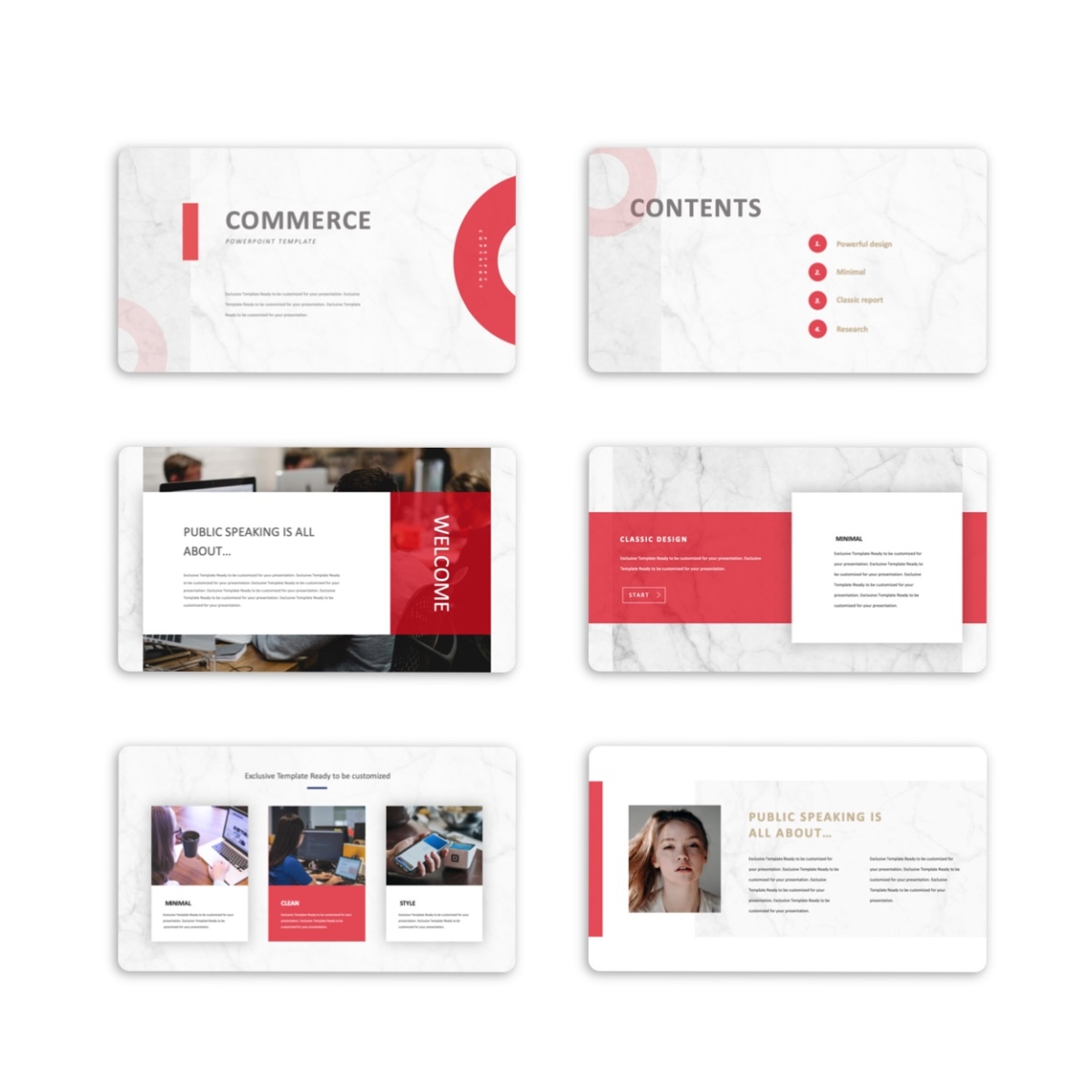 2 in 1 Blue & Red Creative PowerPoint Template