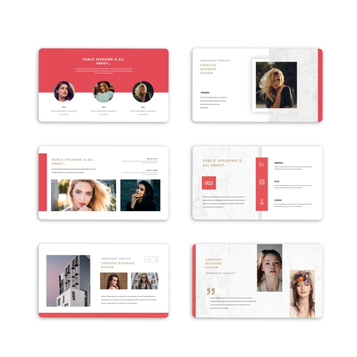 Google Slides-2 in 1 Blue & Red Creative PowerPoint Template
