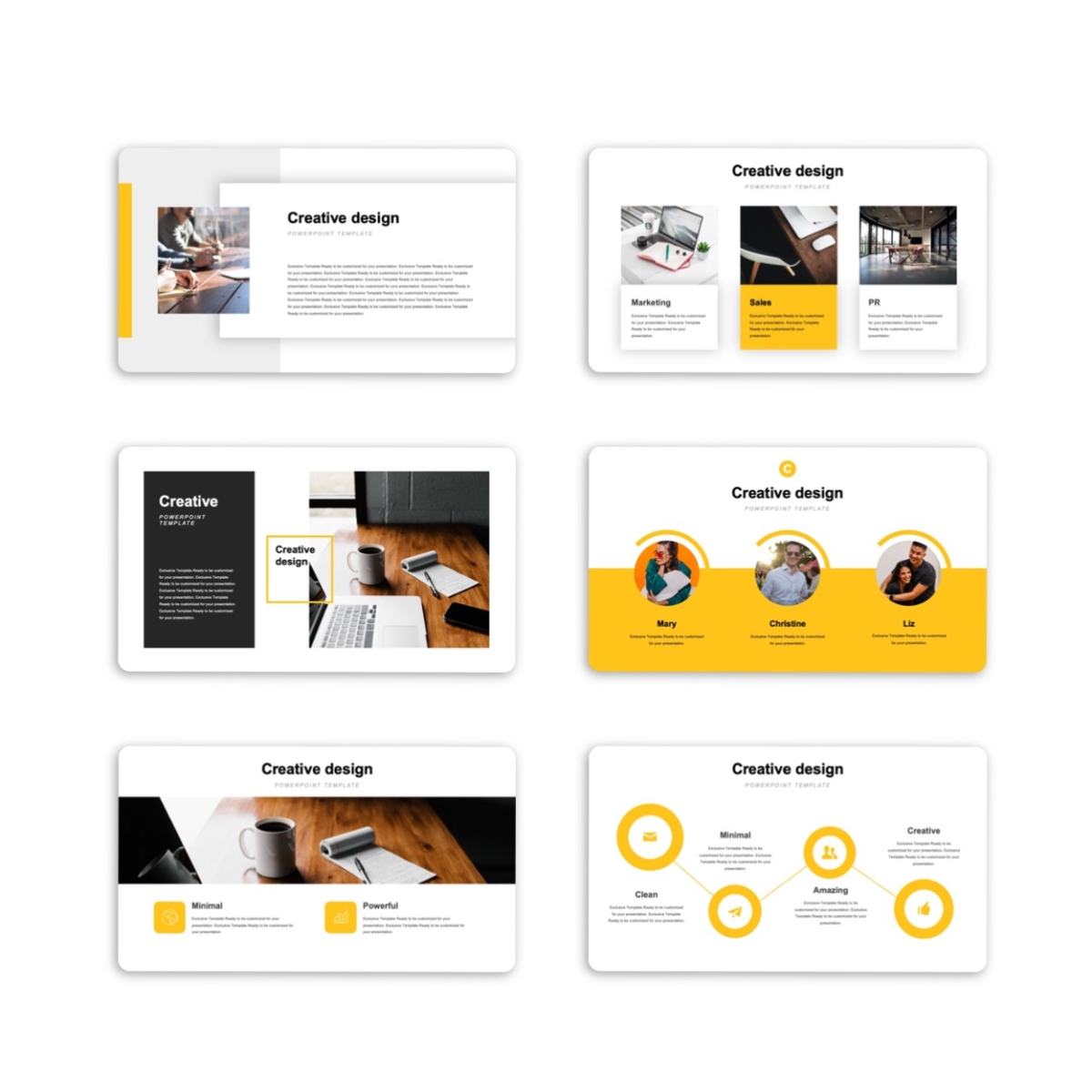 Yellow Blue Professional Corporate Clean PowerPoint Template