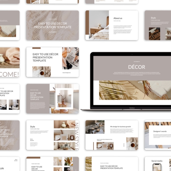Clean Simple Home Interior Project PowerPoint Template – Original and ...