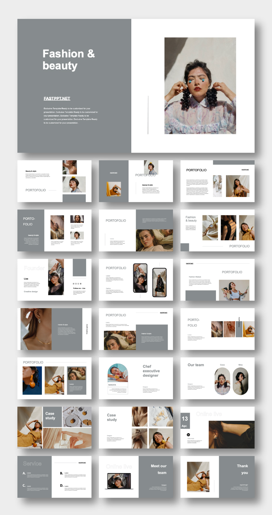 Beauty & Style Minimal PowerPoint Template – Original and High Quality ...