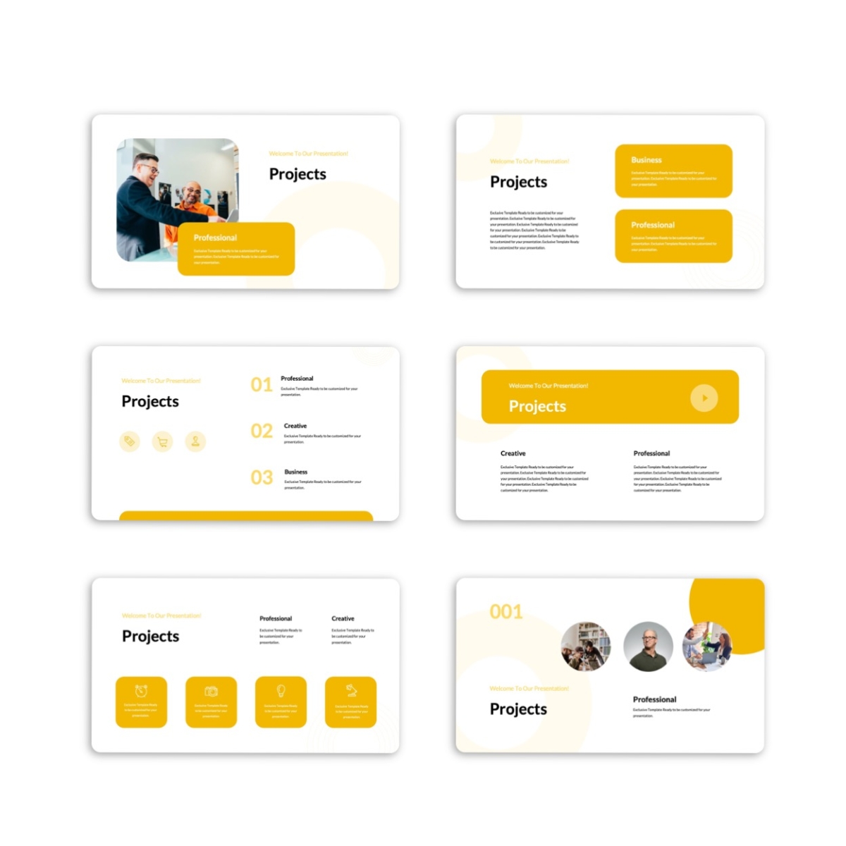 Yellow Minimalism Creative Design PowerPoint template