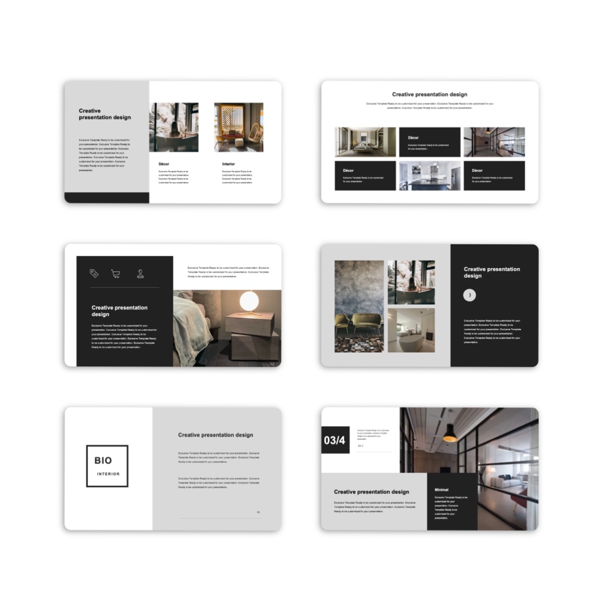 Cool Black Interior Proposal PowerPoint Template