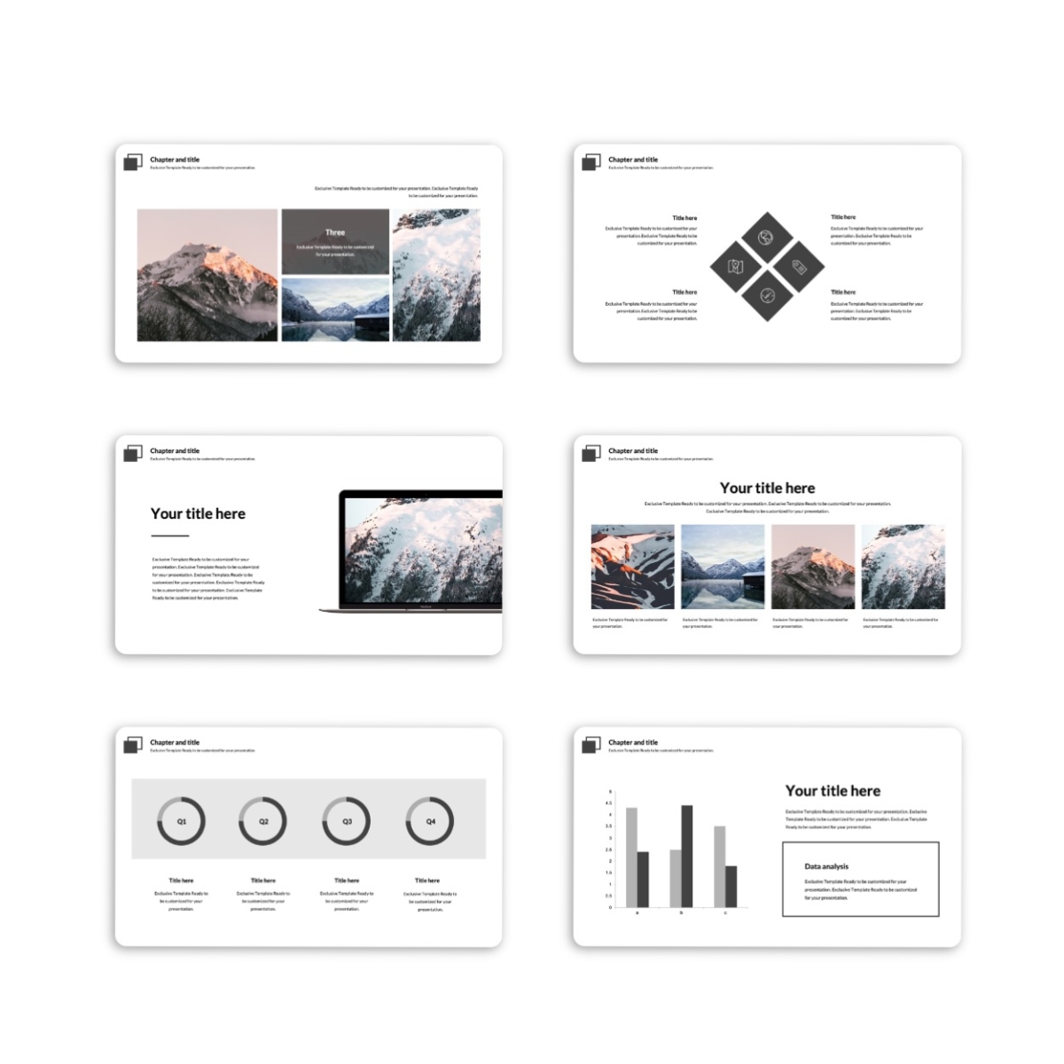 Minimal Black White Business Report PowerPoint Template