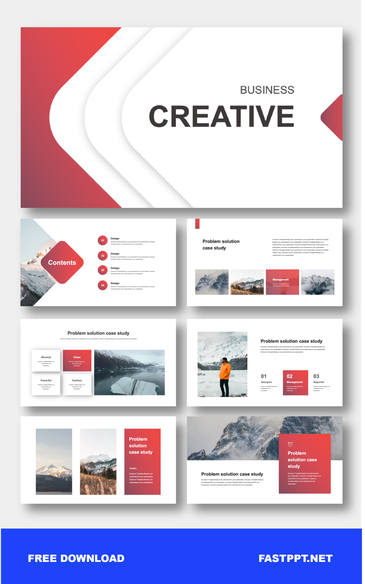 FREE TRIAL-Google Slides-Beautiful Red Business Creative Presentation ...