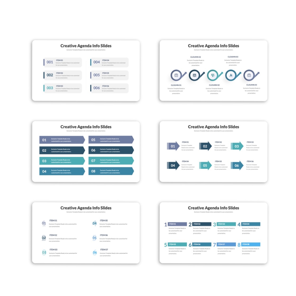 Creative Agenda Infographic PowerPoint Slides